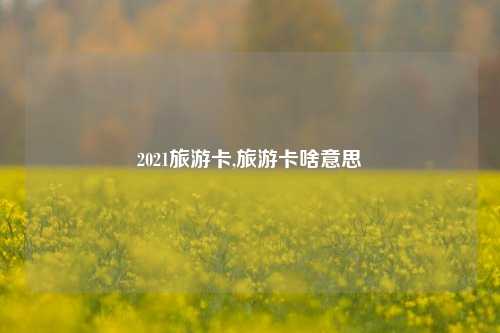 2021旅游卡,旅游卡啥意思