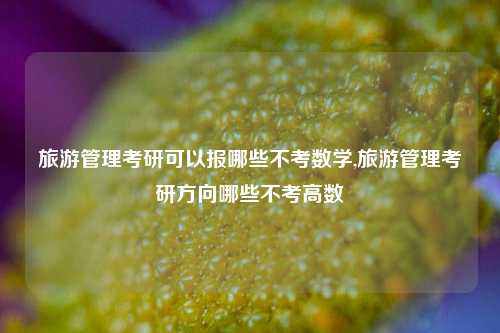 旅游管理考研可以报哪些不考数学,旅游管理考研方向哪些不考高数