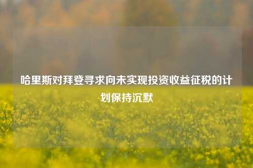 哈里斯对拜登寻求向未实现投资收益征税的计划保持沉默