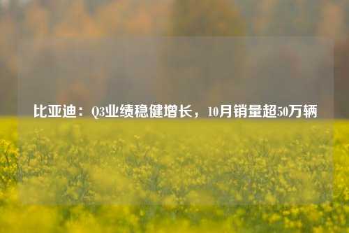 比亚迪：Q3业绩稳健增长，10月销量超50万辆