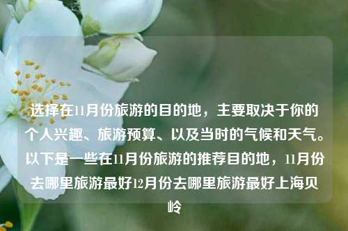 选择在11月份旅游的目的地，主要取决于你的个人兴趣、旅游预算、以及当时的气候和天气。以下是一些在11月份旅游的推荐目的地，11月份去哪里旅游最好12月份去哪里旅游最好上海贝岭