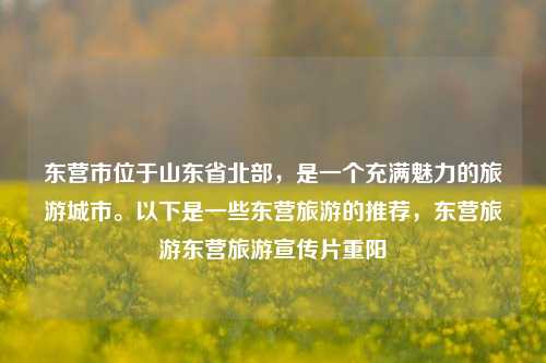 东营市位于山东省北部，是一个充满魅力的旅游城市。以下是一些东营旅游的推荐，东营旅游东营旅游宣传片重阳