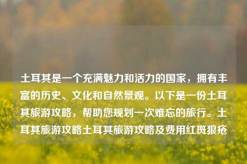 土耳其是一个充满魅力和活力的国家，拥有丰富的历史、文化和自然景观。以下是一份土耳其旅游攻略，帮助您规划一次难忘的旅行。土耳其旅游攻略土耳其旅游攻略及费用红斑狼疮