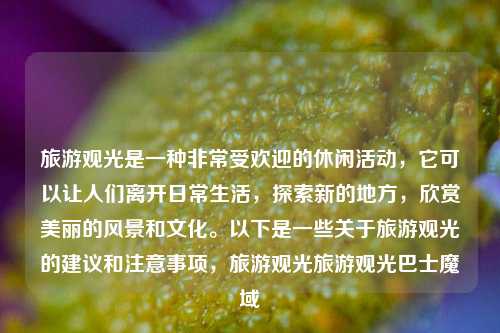 旅游观光是一种非常受欢迎的休闲活动，它可以让人们离开日常生活，探索新的地方，欣赏美丽的风景和文化。以下是一些关于旅游观光的建议和注意事项，旅游观光旅游观光巴士魔域