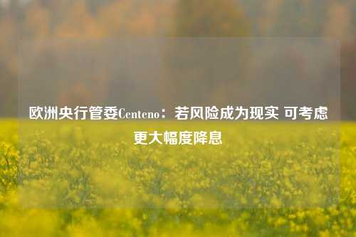 欧洲央行管委Centeno：若风险成为现实 可考虑更大幅度降息