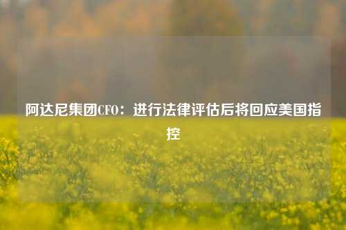 阿达尼集团CFO：进行法律评估后将回应美国指控