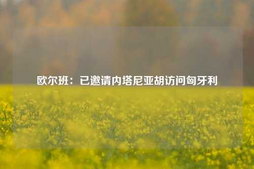 欧尔班：已邀请内塔尼亚胡访问匈牙利