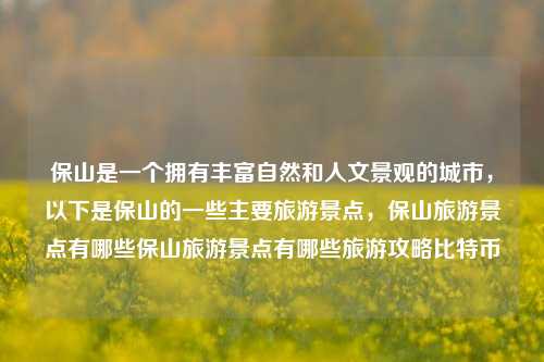 保山是一个拥有丰富自然和人文景观的城市，以下是保山的一些主要旅游景点，保山旅游景点有哪些保山旅游景点有哪些旅游攻略比特币