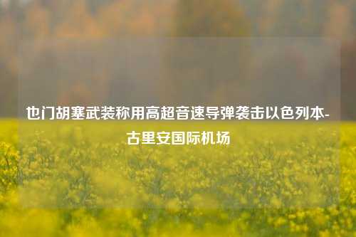 也门胡塞武装称用高超音速导弹袭击以色列本-古里安国际机场